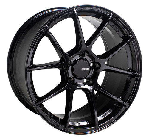 Enkei TS-V 18x8 5x100 45mm Offset 72.6mm Bore Gloss Black Racing Wheel - 522-880-8045BK
