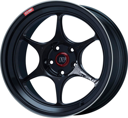 Enkei PF06 18x8.5in 5x114.3 BP 35mm Offset 75mm Bore Black Machined Racing Wheel - 545-885-6535BKM