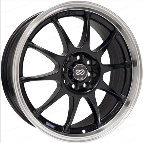 Enkei J10 17x7 5x112/120 38mm Offset 72.62mm Bore Dia Matte Black w/ Machined Lip Racing Wheel - 409-770-16BK