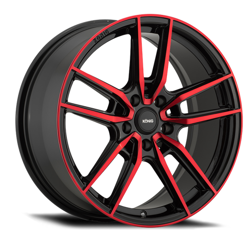 Konig Myth 17x8 5x114.3 ET43 Gloss Black w/ Red Tinted Clearcoat Racing Wheel - MY8751443R