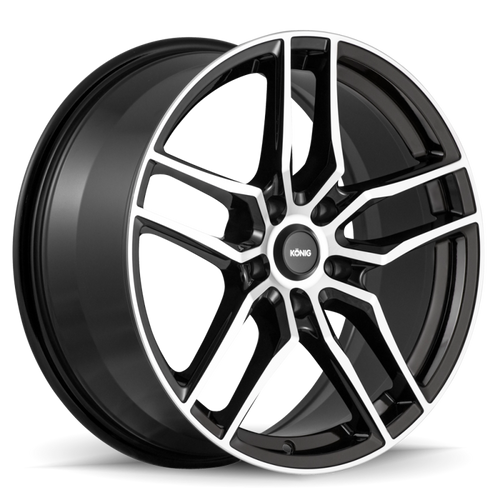 Konig Intention 17x8 5x114.3 ET45 Gloss Black / Machine Face Racing Wheel - IO87514455