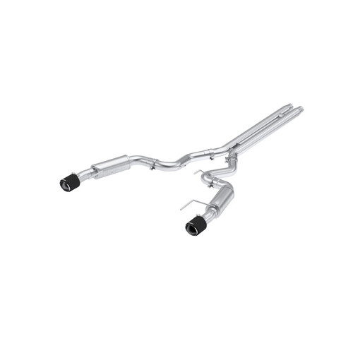 MBRP 2024+ Mustang GT 5.0L (w/o Active Valves) - 3in Race Series T304 Cat-Back Exhaust System - Carbon Fiber Tips - S72533CF