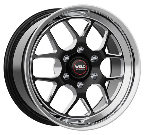 WELD Solana Drag Gloss Black Wheel with Milled Spokes 17x5 | 6x139.7 BC (6x5.5) | -25 Offset | 2.00 Backspacing - S1607C084N25 for 1999, 2000, 2001, 2002, 2003, 2004, 2005, 2006, 2007, 2008, 2009, 2010, 2011, 2012, 2013, 2014, 2015, 2016, 2017, 2018, 2019, 2020, 2021, 2022, 2023, 2024 Chevrolet Silverado 1500, GMC Sierra 1500.