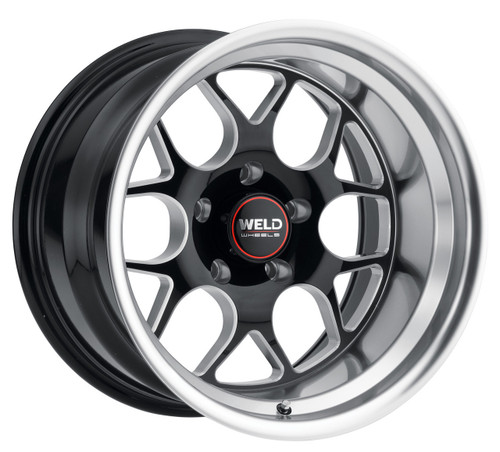 WELD Solana Street Gloss Black Wheel with Milled Spokes 22x12 | 5x127 BC (5x5) | -57 Offset | 4.25 Backspacing - S11022073425 for Chevrolet Silverado C1500 2WD 1988-1999, Chevy C10 1967-1987