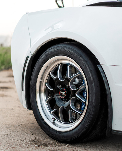 WELD Solana Street Gloss Black Wheel with Milled Spokes 18x12 | 5x120.65 BC (5x4.75) | +50 Offset | 8.5 Backspacing - S11082062P50 for Corvette C6 Z06 / Grand Sport / ZR1 2006-2013, Corvette C7 Z06 / Grand Sport / ZR1 2014-2019