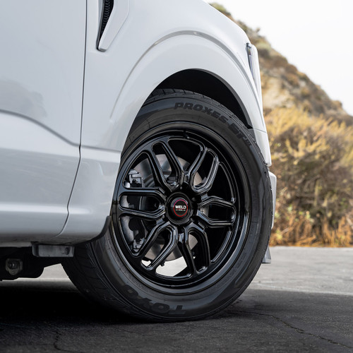 WELD Laguna 6 Drag Gloss Black Wheel with Gloss Black Spokes 17x7 | 6x135BC | +20 Offset | 4.80 Backspacing - S15977089P20 for 2004, 2005, 2006, 2007, 2008, 2009, 2010, 2011, 2012, 2013, 2014, 2015, 2016, 2017, 2018, 2019, 2020, 2021, 2022, 2023, 2024, 2025, 2026 Ford F-150