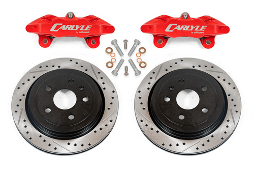 BMR 2014-2019 Chevrolet Corvette Brake Kit For 15in Conversion Drilled And Slotted Rotors / Red Calipers - DBK573