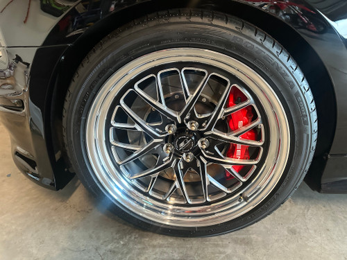 Jacob 2012 Saleen 302 Mustang GT with Billet Specialties 20x7 Redline Fronts and 17x10 Redline Beadlock Wheels. Billet Specialties Redline 20x7 | 5x4.5 BC | 3.875in BS Black Drag Wheel | S197 / S550 / S650 Mustang - BRS07270V6538