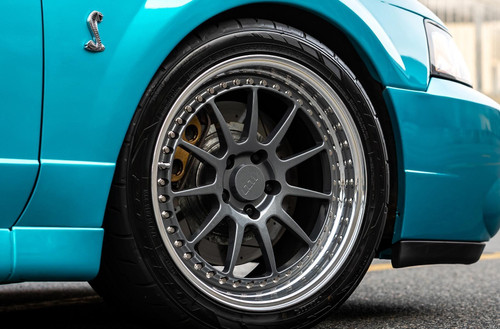 CCW D110 Gunmetal Gloss Wheels / Polished Lip (Full Set) 18x9.5 +25 Offset  / 18x11 +19 Offset  / 5x114.3 BP / 2003-2004 Cobra SVT Mustang & Mach 1 / 2001 Bullitt / 1999-2004 Mustang GT & V6