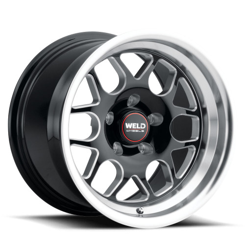 WELD Solana Drag Gloss Black Wheel with Milled Spokes 15x10 | 5x114.3 BC (5x4.5) | +25 Offset | 6.48 Backspacing - S160B0067P25 for Nissan 370Z (Z34) 2009-2020, Nissan 350Z (Z33) 2002-2008, Mustang FoxBody 1979-1993, 1994-2004 Mustang V6 1994-2004 Mustang GT, 1994-2004 Mustang Mach 1, 1994-2004 Mustang Cobra / Bullitt