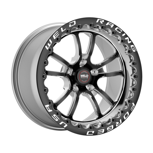Weld Racing RT-S S70 15x10.33 / 5x120mm BP / 7.5in. BS Gloss Black Milled Drag Wheel (Medium Pad) - Black Single Beadlock MT #70MB510N75F