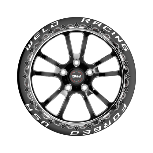 Weld Racing RT-S S70 17x11 / 5x115mm BP / 6.2in. BS Gloss Black Milled Drag Wheel (High Pad) - Black Single Beadlock #70HB7110W62F