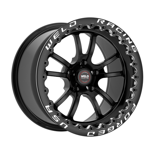 Weld Racing RT-S S70 17x12 / 5x115mm BP / 6.5in. BS Full Gloss Black Drag Wheel (Low Pad) - Black Single Beadlock - 70LB7120W65FB