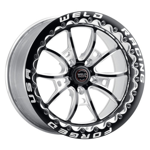 Weld Racing RT-S S80 18x11 / 5x120mm BP / 7.6in. BS / +41 Offset Black Drag Wheel (High Pad) - Black Single Beadlock #80HB8110N76F for 2020, 2021, 2022, 2023, 2024, 2025 Cadillac CT5-V / Blackwing