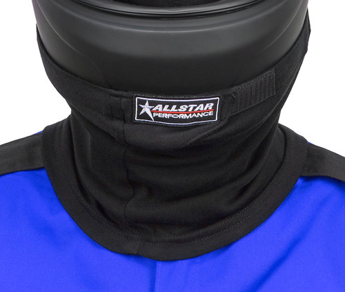 Allstar Performance Helmet Skirt with Hook and Loop Attachment, Single Layer, Fire Retardant Black product photo