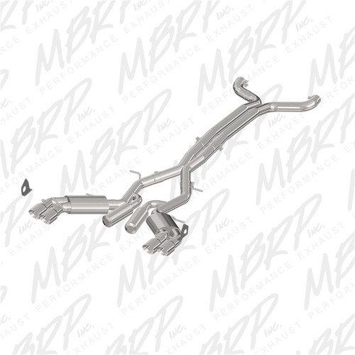 MBRP 2016-2024 Camaro SS / ZL1 6.2L 3in Dual Cat-Back Quad Tip Exhaust Street Version - T409 Tips - S7032409