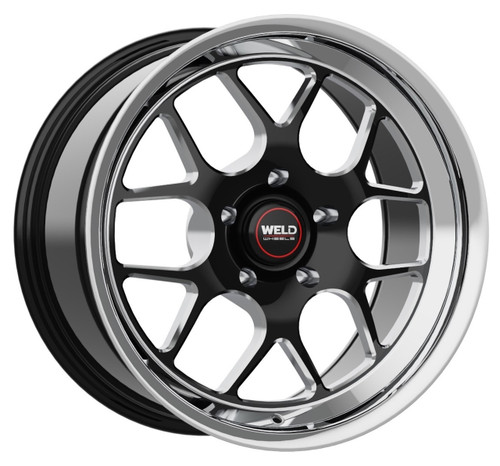 WELD Solana Drag Gloss Black Wheel with Milled Spokes 18x11 | 5x114.3 BC (5x4.5) | +44 Offset | 7.73 Backspacing - S16081167P44 for Nissan GT-R R35 2009-2024, Supra A80 MK4 (MKIV 1993-2002), Shelby GT500 Mustang 2020-2022