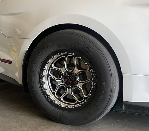 Billet Specialties Win Lite 17x10 | 5x4.5BC | 7.5in BS Single BeadLock Black Drag Wheel | S197 / S550 / S650 Mustang - BDPS2710BT6575 for S197 Mustang GT / V6 2005-2014, S550 Mustang EcoBoost / V6 / GT 2015-2023, S650 Mustang GT 2024