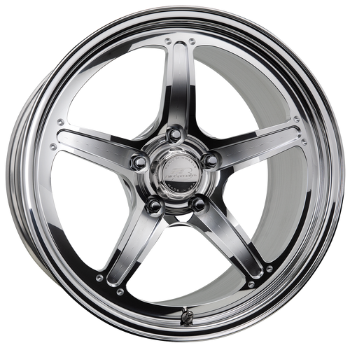 Billet Specialties Street Lite 2-Piece 17x10 | 5x4.5 BC | 7.5in BS Non-BeadLock Polished Drag Wheel | S197 / S550 Mustang - RS2371FR6575