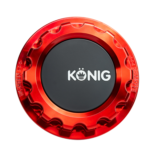 Konig MRK1 Anodized Red Gear Cap w/ Logo - kngCAPMRK1R
