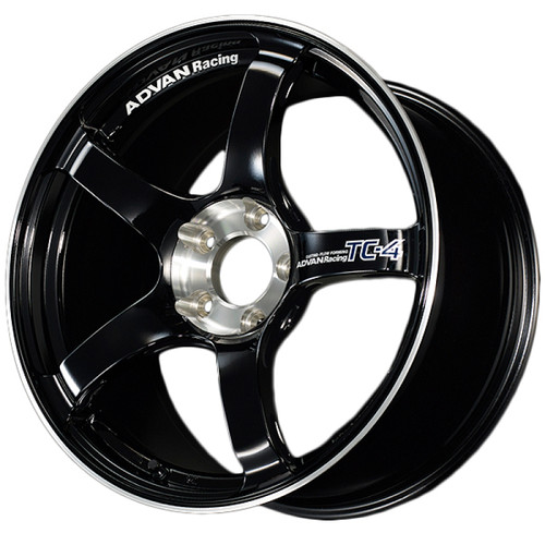 Advan TC4 18x10 +35 5x114.3 Racing Gloss Black and Diamond Cut Wheel - YADS8K35EBF