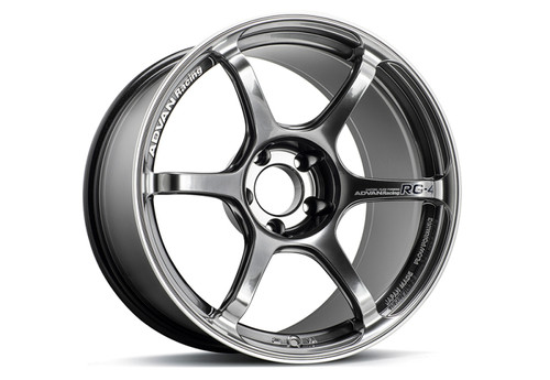 Advan RG-4 18x7.5 +47 5x114.3 Racing Hyper Black and Ring Wheel - YA48F47EHBR