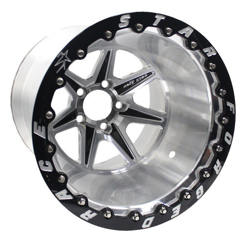 Race Star 72 ValStar Single Beadlock 15x10 / 5x4.75BC / 7.5in. BS / 3.072in CB / Machined w/ Black Accents Wheel - 72-510477511M