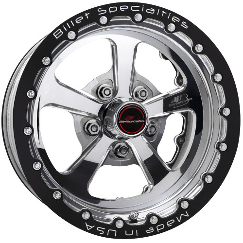 Upgrade your Chevy C10 or OBS Chevrolet/GMC C1500 with the Billet Specialties Dominator Polished 15x10 forged drag wheel featuring a 5x127 (5x5) bolt pattern, 5.50-inch backspacing. Part Number RDB95107355N.