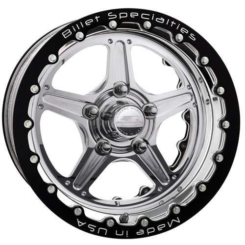Upgrade your Chevy C10 or OBS Chevrolet/GMC C1500 with the Billet Specialties Street Lite Polished 15x10 forged drag wheel featuring a 5x127 (5x5) bolt pattern, 5.50-inch backspacing. Part Number RDB23510L7355.