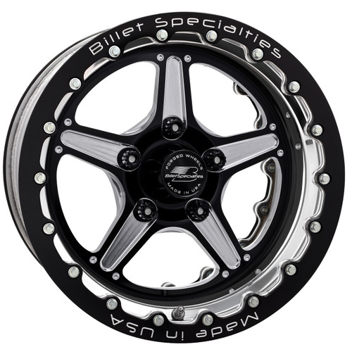 Shop for the best deals on the Billet Specialties Street Lite | Black Double Beadlock Wheel | 15x15 | 4.50in BS | 5x127 (5x5) - BRDB23515L7345 from DragRacingWheels.com.
