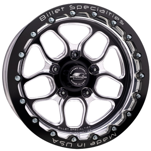 Shop for the best deals on the Billet Specialties Win Lite | Black Single Beadlock Wheel | 15x10 | 5.00in BS | 5x127 (5x5) - BRSB22510L7350 from DragRacingWheels.com.