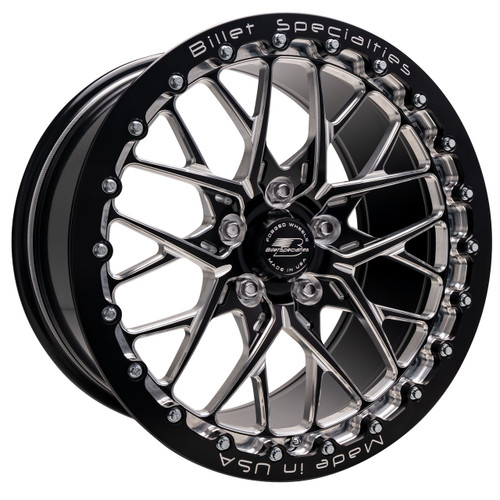 Shop for the best deals on the Billet Specialties Redline | Black Single Beadlock Wheel | 17x10F | 7.625in BS | 5x4.5 (5x114.3) (S550) - BRSB0771FQ6576 from DragRacingWheels.com.