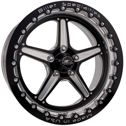 Upgrade your Chevy C10 or OBS Chevrolet/GMC C1500 with the Billet Specialties Street Lite Black 15x10 forged drag wheel featuring a 5x127 (5x5) bolt pattern, 5.50-inch backspacing. Part Number BRSB23510L7355.
