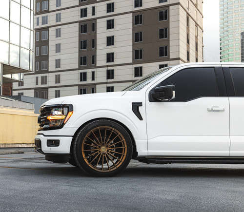 Shop Vossen HFX-4 24x10 / 6x135 (Ford F-150 | SUVS | F-150 Raptor) / ET35 / Deep / 87.1 / Satin Bronze Wheel - HFX4-4F43 at DragRacingWheels.com. Performance focused design, lightweight construction, and professional order review before shipment.
