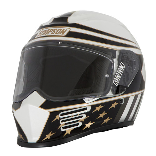 Simpson Safety Speed Bandit Full Face Helmet Americana Gold Graphics White product photo