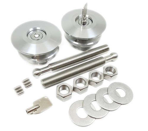 Quik-Latch Locking Low Profile Silver Hood Pins (Set of 2) QL-50L-LP Quik-Latch Locking Low Profile Silver Hood Pins (Set of 2) QL-50L-LP