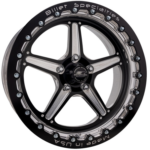 Shop for the best deals on the Billet Specialties Street Lite 17x10 | 5x4.5 (5x114.3) BC | 7.5in BS Single BeadLock Black Drag Wheel | S197 Mustang / Shelby GT500 - BRSB23710R6575 from DragRacingWheels.com, the racing wheel fitment experts.