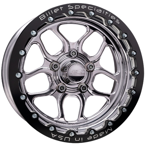 Shop for the best deals on the Billet Specialties Win Lite 18x10 | 5x4.5 (5x114.3) BC | 7.375in BS Single BeadLock Polished Drag Wheel | S650 Mustang Dark Horse / Performance Pack - RSB2281FX6573 from DragRacingWheels.com, the racing wheel fitment experts.