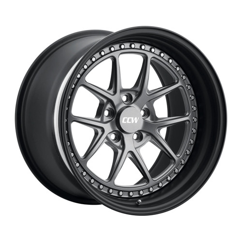 CCW CZ05 Matte Gunmetal Wheels / Matte Black Lip / Contrast Cut Cap (Full Set) 18x9.5 +25 Offset  / 18x11 +19 Offset  / 5x114.3 BP / 2003-2004 Cobra SVT Mustang & Mach 1 / 2001 Bullitt / 1999-2004 Mustang GT & V6
