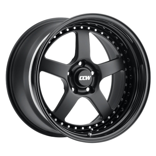 CCW LM5 Matte Black Wheels / Gloss Black Lip / Contrast Cut Cap (Full Set) 18x9.5 +25 Offset / 18x11 +19 Offset / 5x114.3 BP / 2003-2004 Cobra SVT Mustang & Mach 1 / 2001 Bullitt / 1999-2004 Mustang GT & V6