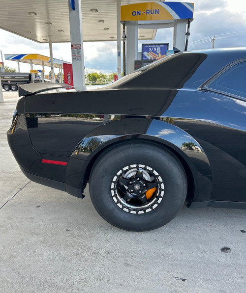 Forgestar D5 Beadlock Gloss Black Wheel w/Machined Lip 15x10 Wheels on Widebody Challenger 6.4L
