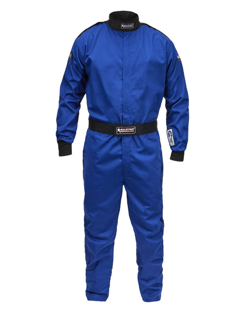 Allstar Performance Driving Suit SFI 3.2A/1, Single Layer, Fire Retardant Cotton Blue product photo