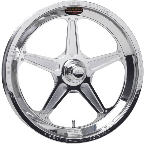 Billet Specialties Comp 5 Front Runner 17x2.125 Anglia/Lamb Spindle Mount Polished Drag Wheel CSF03721AN