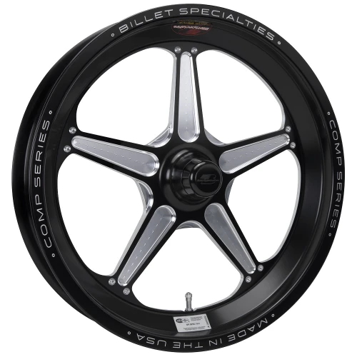 Billet Specialties Comp 5 Front Runner 15x3.5 Strange Ultra (Pre-2011) Spindle Mount Black Anodized Drag Wheel CSFB3535ST17