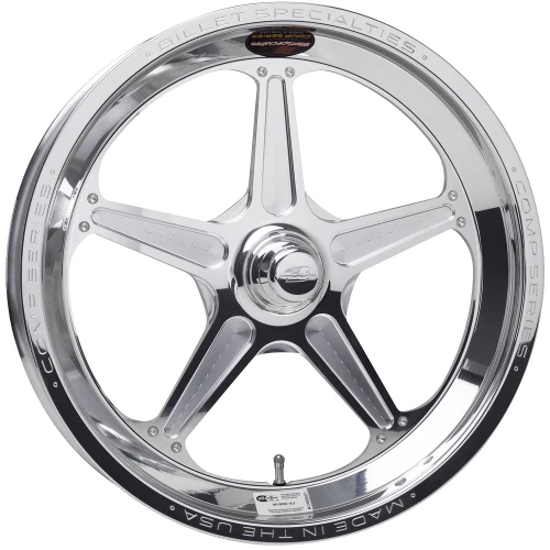 Billet Specialties Comp 5 Front Runner 17x3.5 Strange Ultra (Pre-2011) Spindle Mount Polished Drag Wheel CSF03735ST17