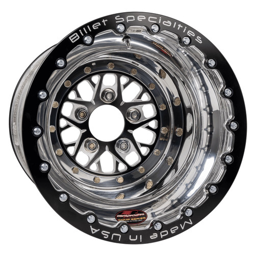 Billet Specialties Comp 8 Double Beadlock 15x10 5x4.50 BC 4.00in BS Black Anodized Drag Wheel BCD085106540