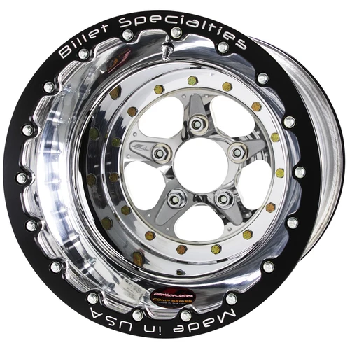 Billet Specialties Comp 5 Double Beadlock 15x15 5x4.50 BC 4.50in BS Polished Drag Wheel CDB035156545
