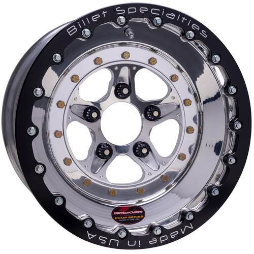 Billet Specialties Comp 5 Single Beadlock 15x10 5x4.50 BC 4.00in BS Polished Drag Wheel CSBL035106540