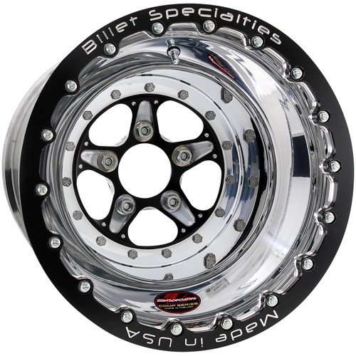 Billet Specialties Comp 5 Single Beadlock 15x12 5x5.00 BC 3.50in BS Black Anodized Drag Wheel BCSBL035127335