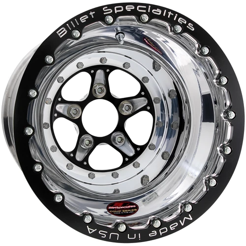 Billet Specialties Comp 5 Single Beadlock 15x15 5x4.50 BC 2.50in BS Black Anodized Drag Wheel BCSBL035156525